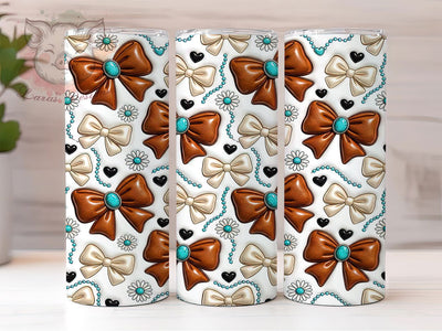 Puffy Western Bow 20oz Tumbler, Puffy Western Bow, Western Bow, Bow Tumbler, 20oz Tumbler, Puffy Tumbler, Western Tumbler, Tumbler Wrap Sublimation Lara' s Designs 