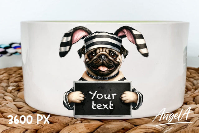 Pug dog / Easter dog / bad bunny / funny dog clipart Sublimation Angelina Semenova 