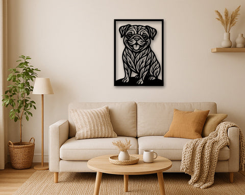 Pug Laser SVG, Cute Dog Laser Cut, Pet Lover Design, Digital Download, Dog Art, Laser Engraving File SVG HappyDesignStudio 