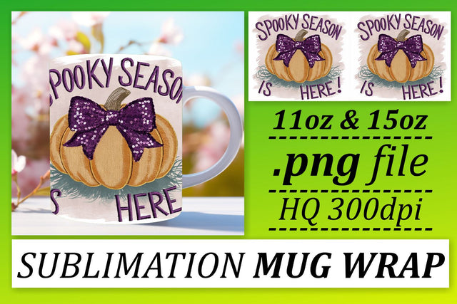 Pumpkin 11oz/15oz Mug Wrap Sublimation for Halloween & Fall Sublimation afrosvg 