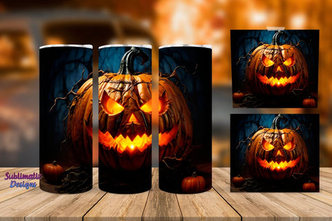 Pumpkin 20 oz Skinny Tumbler Wrap Bundle | Halloween 20 oz Skinny Tumbler Wrap Sublimation Pumpkin Designs Sublimation Sublimatiz Designs 