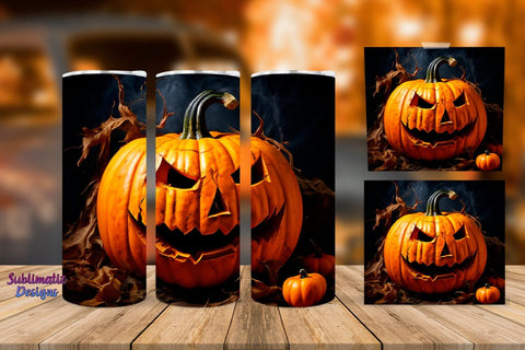 Pumpkin 20 oz Skinny Tumbler Wrap Bundle | Halloween 20 oz Skinny Tumbler Wrap Sublimation Pumpkin Designs Sublimation Sublimatiz Designs 
