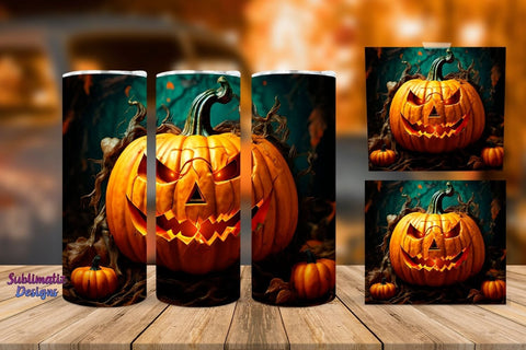 Pumpkin 20 oz Skinny Tumbler Wrap Bundle | Halloween 20 oz Skinny Tumbler Wrap Sublimation Pumpkin Designs Sublimation Sublimatiz Designs 