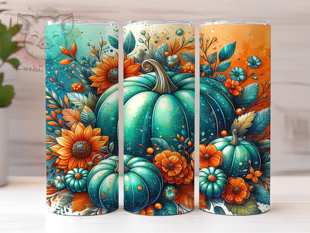 Pumpkin 20oz Tumbler Png, Straight & Tapered Tumbler Png, Autumn Vibes Tumbler Png, Digital Download PNG Sublimation Lara' s Designs 