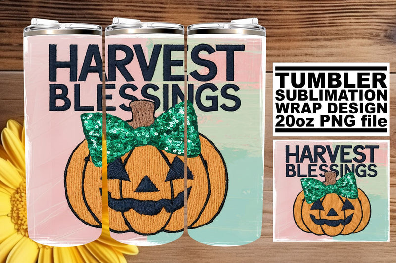 Pumpkin 20oz Tumbler Wrap Halloween Sublimation Fall Design Sublimation afrosvg 