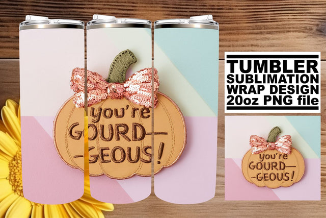 Pumpkin 20oz Tumbler Wrap Sublimation for Halloween & Fall Sublimation afrosvg 