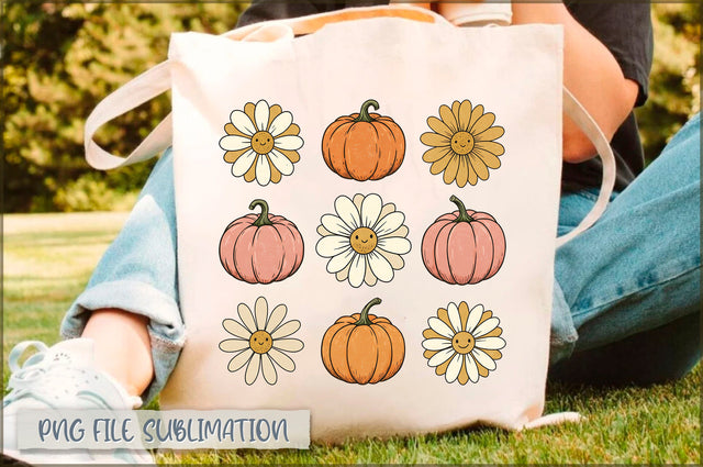 Pumpkin and Flower Tote Bag Sublimation Shetara Begum 