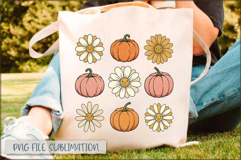 Pumpkin and Flower Tote Bag Sublimation Shetara Begum 