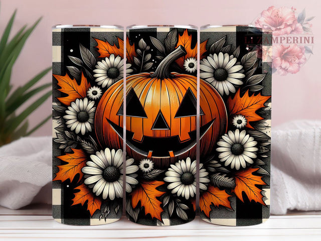 Pumpkin Autumn Floral Fall Tumbler, Fall Floral 20Oz Sublimation, Rustic Harvest Coffee Cup, Thanksgiving Drinkware Design, Cozy Fall Mug Wrap, Farmhouse Pumpkin Cup, Autumn Leaves Tumbler Sublimation Li Zamperini 