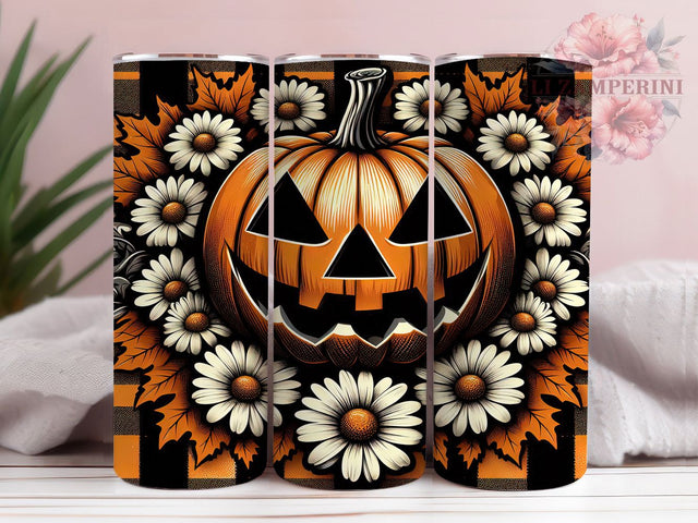 Pumpkin Autumn Floral Fall Tumbler, Fall Floral 20Oz Sublimation, Rustic Harvest Coffee Cup, Thanksgiving Drinkware Design, Cozy Fall Mug Wrap, Farmhouse Pumpkin Cup, Autumn Leaves Tumbler Sublimation Li Zamperini 