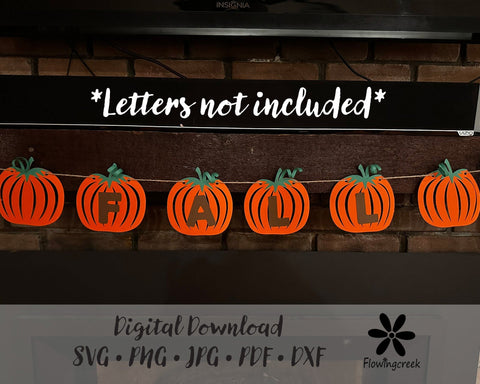 Pumpkin Banner SVG Cut File for DIY Autumn Home Decor or Fall Events SVG Flowingcreek 