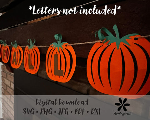 Pumpkin Banner SVG Cut File for DIY Autumn Home Decor or Fall Events SVG Flowingcreek 