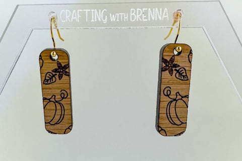 Pumpkin Bar Earring Laser SVG File SVG Crafting With Brenna 