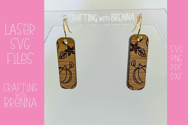 Pumpkin Bar Earring Laser SVG File SVG Crafting With Brenna 