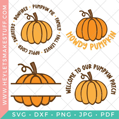 Pumpkin Bundle SVG Hey Let's Make Stuff 