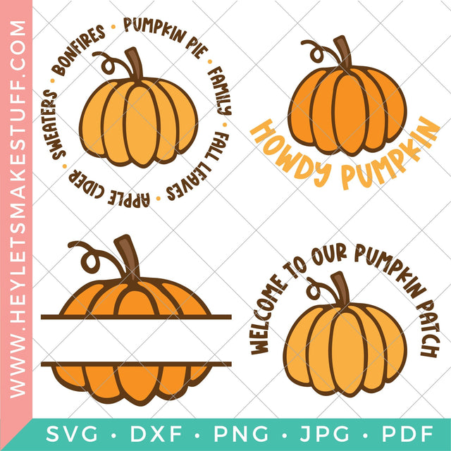 Pumpkin Bundle SVG Hey Let's Make Stuff 
