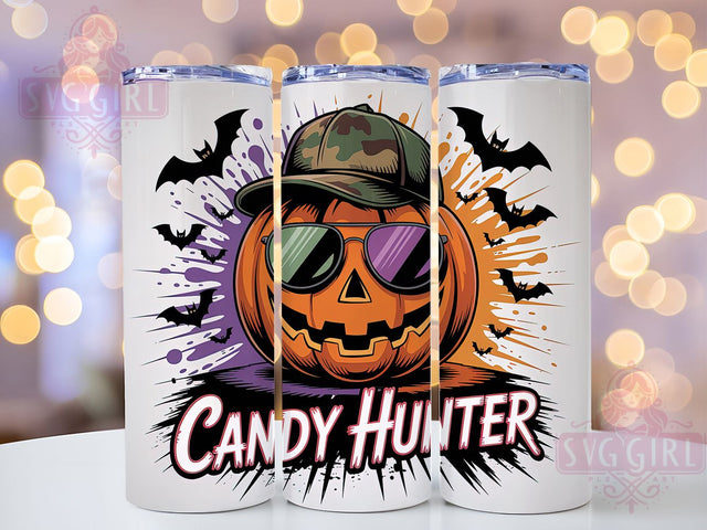 Pumpkin Candy Hunter Trick Treat Tumbler, Halloween Tumbler Wrap, Trick Or Treat Tumbler, 20oz Skinny Tumbler Png, Spooky Season Tumbler, Kids Halloween Png, Halloween Sublimation Sublimation SvggirlplusArt 