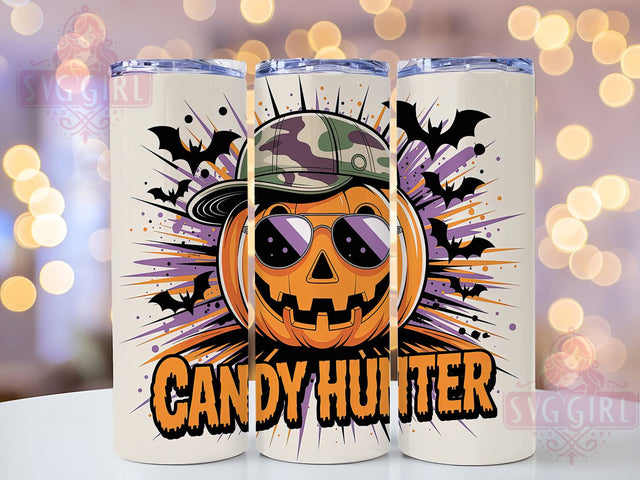 Pumpkin Candy Hunter Trick Treat Tumbler, Halloween Tumbler Wrap, Trick Or Treat Tumbler, 20oz Skinny Tumbler Png, Spooky Season Tumbler, Kids Halloween Png, Halloween Sublimation Sublimation SvggirlplusArt 