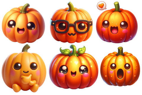 Pumpkin Cartoon Emoji Face Character Sublimation designartist 