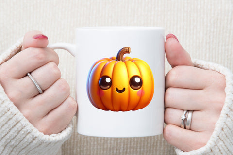 Pumpkin Cartoon Emoji Face Character Sublimation designartist 