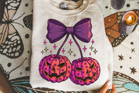 Pumpkin Cherries Png| Halloween Pumpkin Sublimation Png. Sublimation CosmosFineArt 