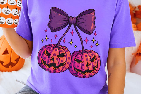 Pumpkin Cherries Png| Halloween Pumpkin Sublimation Png. Sublimation CosmosFineArt 