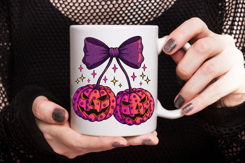 Pumpkin Cherries Png| Halloween Pumpkin Sublimation Png. Sublimation CosmosFineArt 