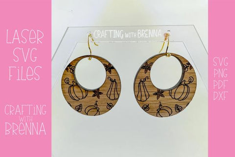 Pumpkin Circle Earrings Laser SVG File SVG Crafting With Brenna 