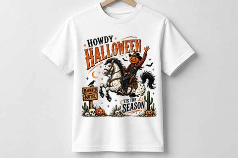Pumpkin Cowboy PNG Howdy Halloween Digital Download SVG BillahCrafts 