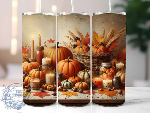 Pumpkin Cozy Fall Tumbler, Autumn Pumpkin Wrap, 20oz Sublimation, Pumpkin Season Cup, Thanksgiving Mug, Cozy Fall Tumbler, Autumn Drinkware Sublimation ToriDesigns 