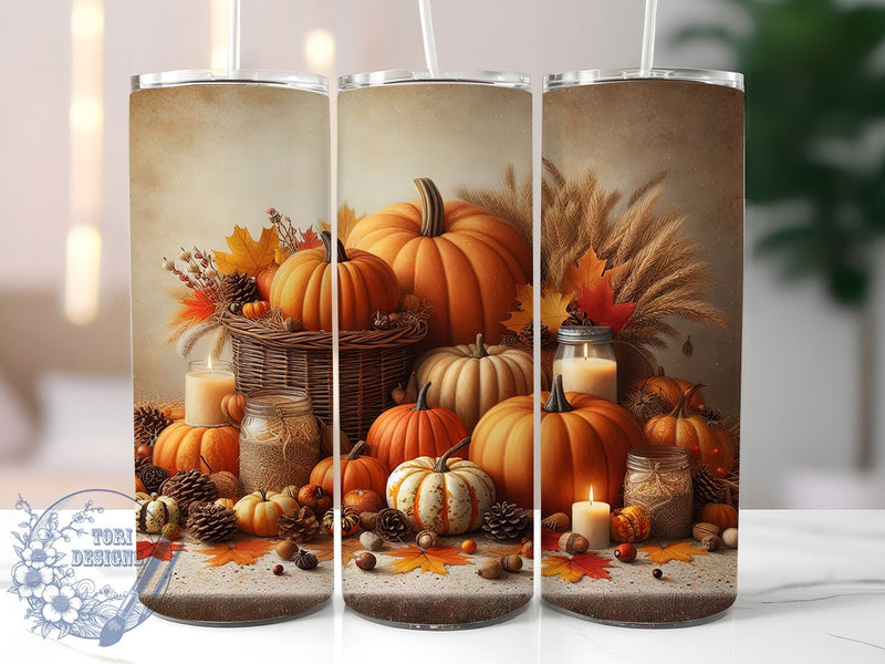 Pumpkin Cozy Fall Tumbler, Autumn Pumpkin Wrap, 20oz Sublimation, Pumpkin Season Cup, Thanksgiving Mug, Cozy Fall Tumbler, Autumn Drinkware Sublimation ToriDesigns 