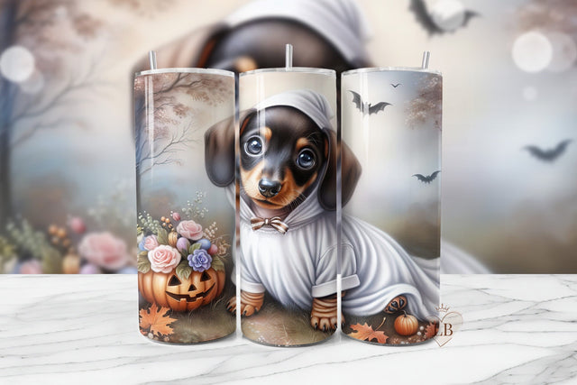 Pumpkin Dachshund Halloween Tumbler Sublimation BijouBay 