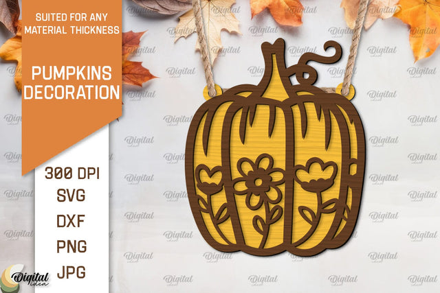 Pumpkin Decoration Laser Cut. Floral Pumpkin SVG Design SVG Evgenyia Guschina 