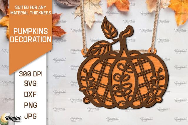 Pumpkin Decoration Laser Cut. Floral Pumpkin SVG Design SVG Evgenyia Guschina 