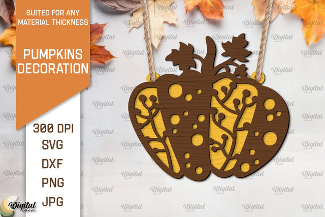 Pumpkin Decoration Laser Cut. Floral Pumpkin SVG Design SVG Evgenyia Guschina 
