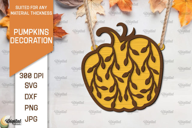 Pumpkin Decoration Laser Cut. Floral Pumpkin SVG Design SVG Evgenyia Guschina 