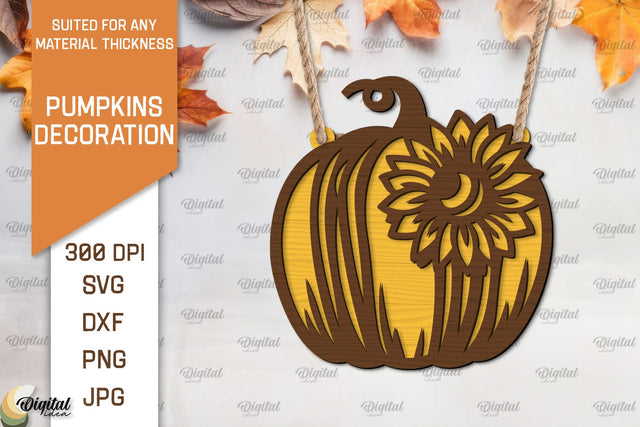 Pumpkin Decoration Laser Cut. Floral Pumpkin SVG Design SVG Evgenyia Guschina 