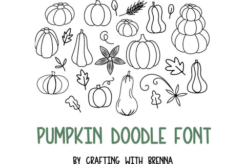 Pumpkin Doodle Dingbat Font Font Crafting With Brenna 