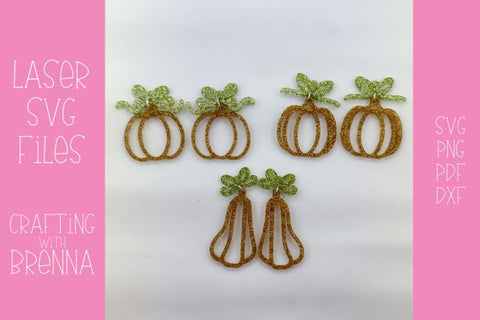 Pumpkin Earrings Laser SVG Bundle SVG Crafting With Brenna 