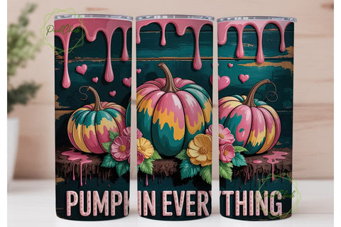 Pumpkin Everything 20oz Tumbler Wrap Sublimation PixelChick 