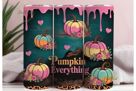 Pumpkin Everything 20oz Tumbler Wrap Sublimation PixelChick 