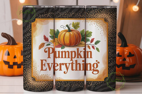 Pumpkin Everything 20oz Tumbler Wrap Sublimation PixelChick 