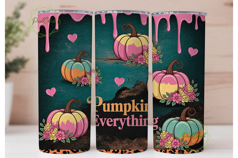 Pumpkin Everything 20oz Tumbler Wrap Sublimation PixelChick 