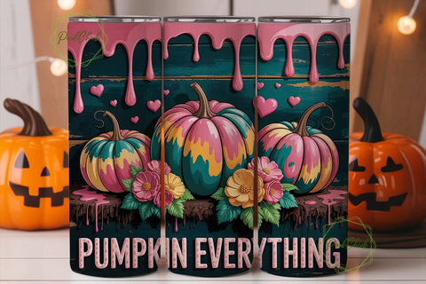 Pumpkin Everything 20oz Tumbler Wrap Sublimation PixelChick 