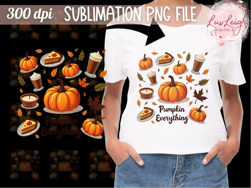 Pumpkin Everything Fall Sublimation PNG Sublimation Luvleigh Digitals 