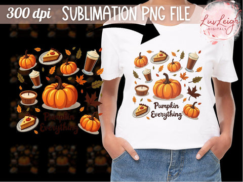 Pumpkin Everything Fall Sublimation PNG Sublimation Luvleigh Digitals 