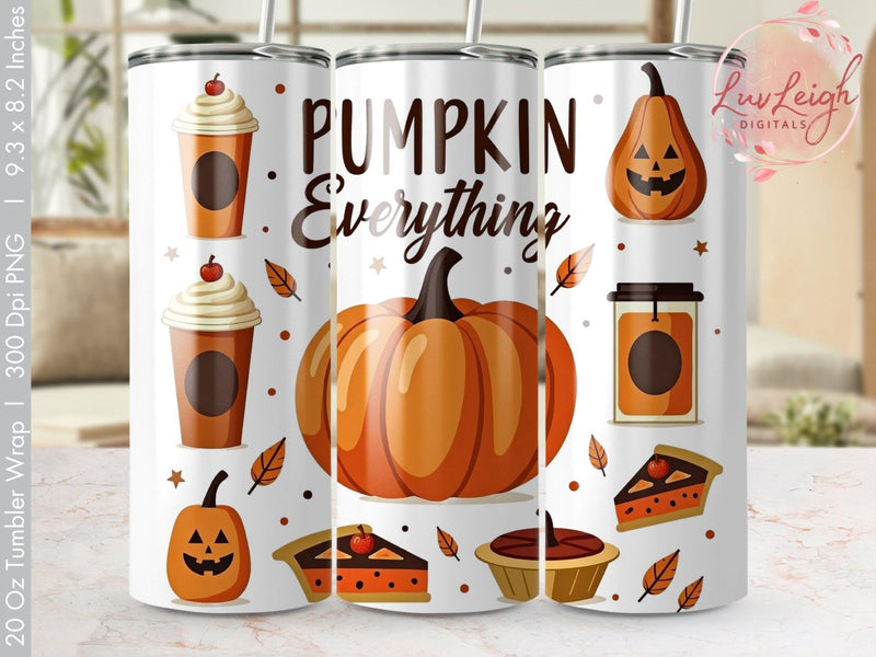 Pumpkin Everything Fall Tumbler Wrap Sublimation png Sublimation Luvleigh Digitals 