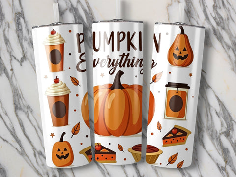 Pumpkin Everything Fall Tumbler Wrap Sublimation png Sublimation Luvleigh Digitals 