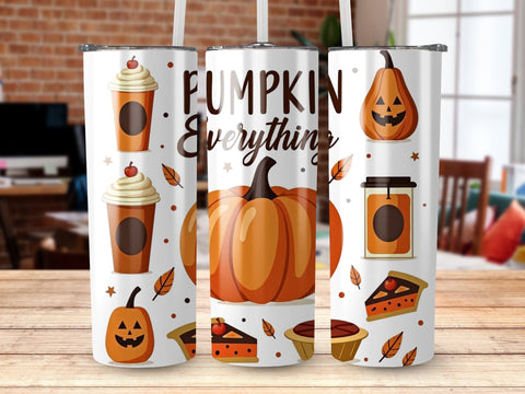 Pumpkin Everything Fall Tumbler Wrap Sublimation png Sublimation Luvleigh Digitals 
