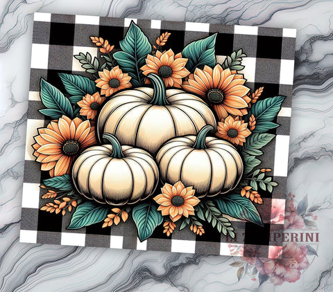 Pumpkin Fall 20 oz Skinny Tumbler Sublimation Design, Straight & Tapered Tumbler Png, Fall Floral Tumbler Png, Digital Download PNG Sublimation Li Zamperini 